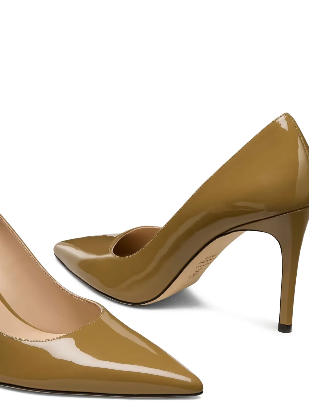 Stuart Weitzman 85mm Leather Pumps in Neutrals, view 4