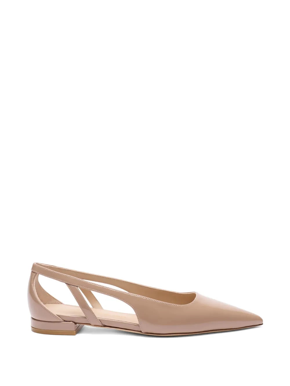 Stuart Weitzman pointed-toe flat pumps Beige