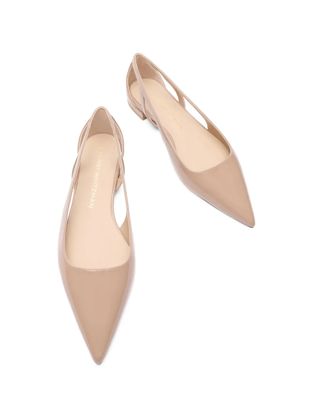 Stuart Weitzman Pumps met puntige neus Beige