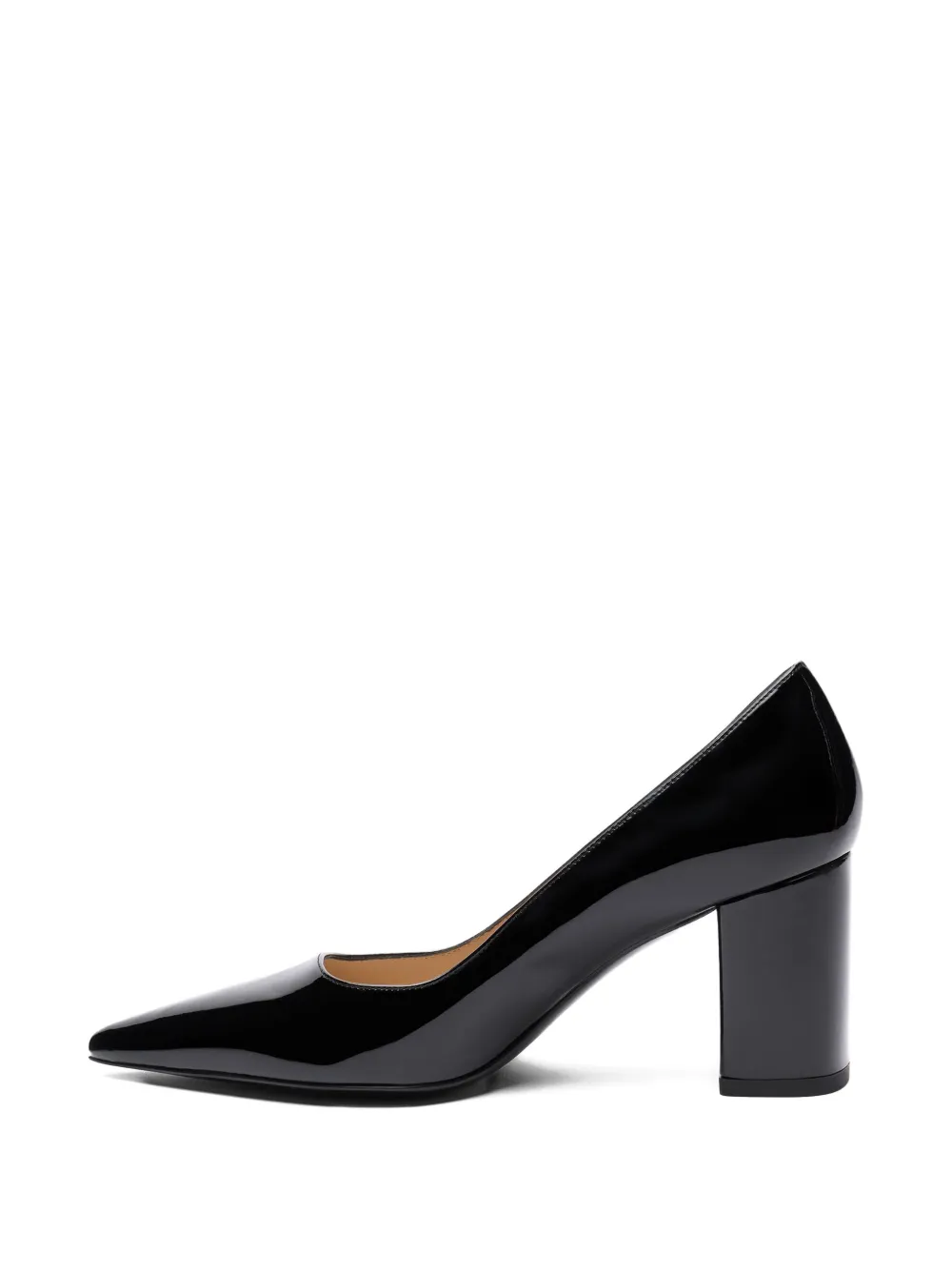 Stuart Weitzman Power block-heel pointed pumps Zwart