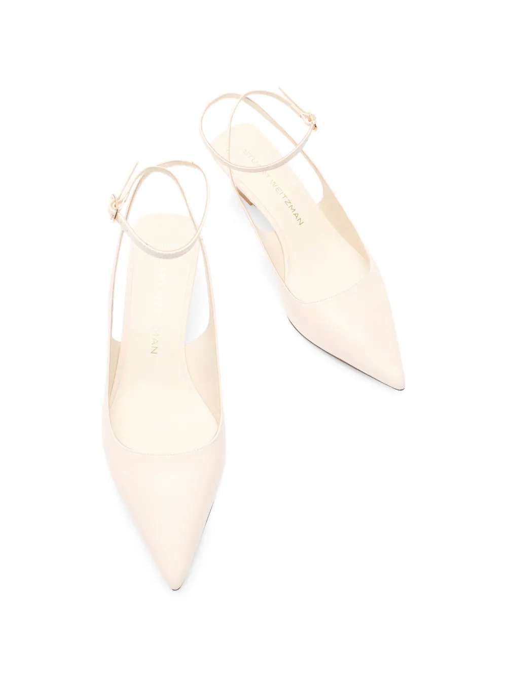 Stuart Weitzman Vinnie pumps met bandje aan de achterkant Beige