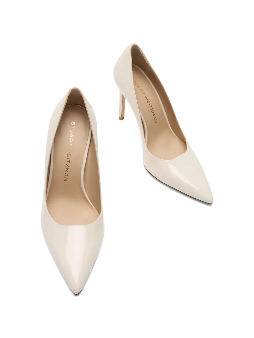 Stuart Weitzman Pumps met puntige neus Beige
