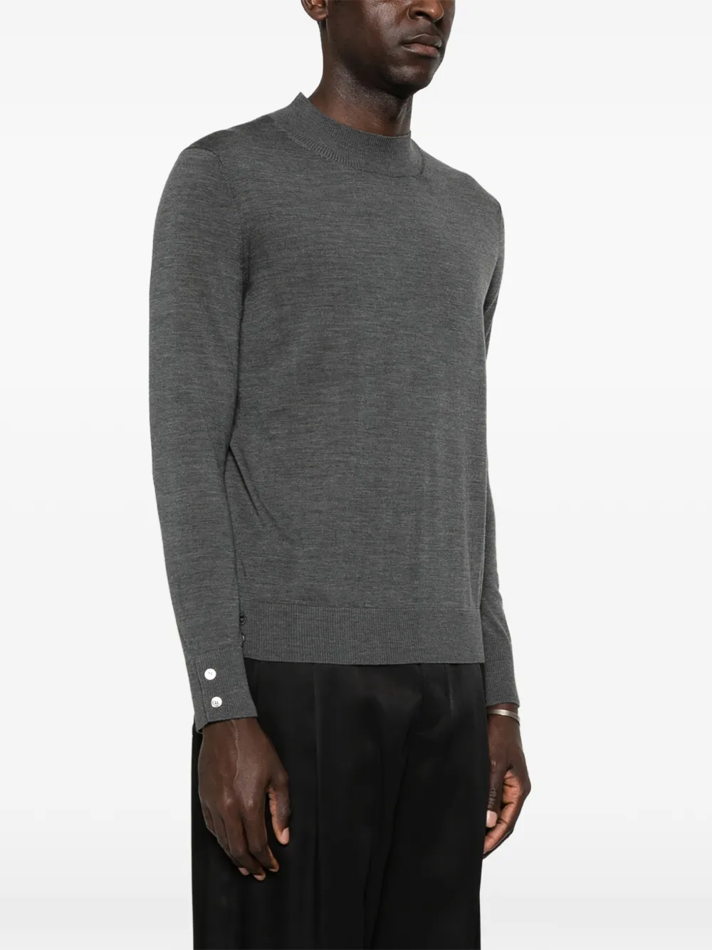  Ivory Paris Buttoned Mock-neck Sweater - Grey 
