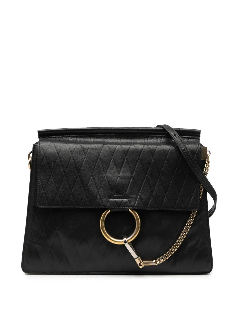 Chloé Pre-Owned 2015 Medium Diamond Embossed Calfskin Faye shoulder bag - Nero