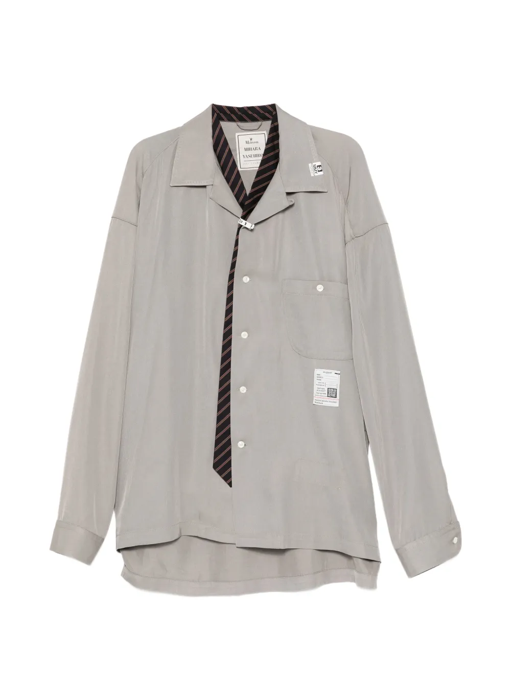 Maison MIHARA YASUHIRO logo-patch shirt - Grigio