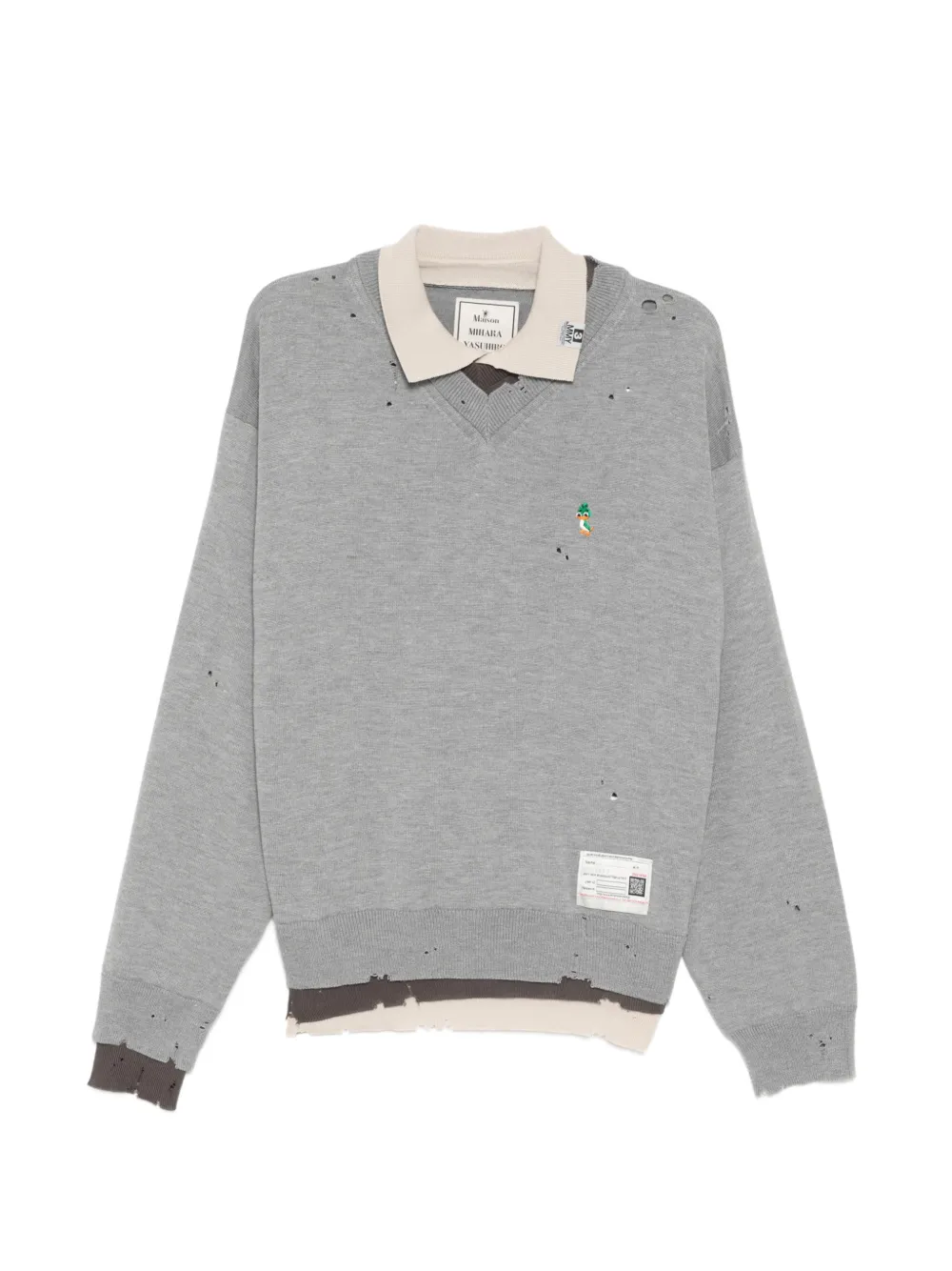 Maison MIHARA YASUHIRO distressed sweatshirt - Toni neutri