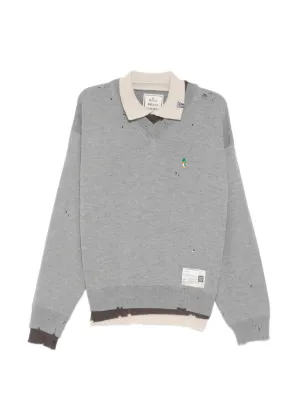 Maison MIHARA YASUHIRO ジャカード ダメージ カーディガン | グレー