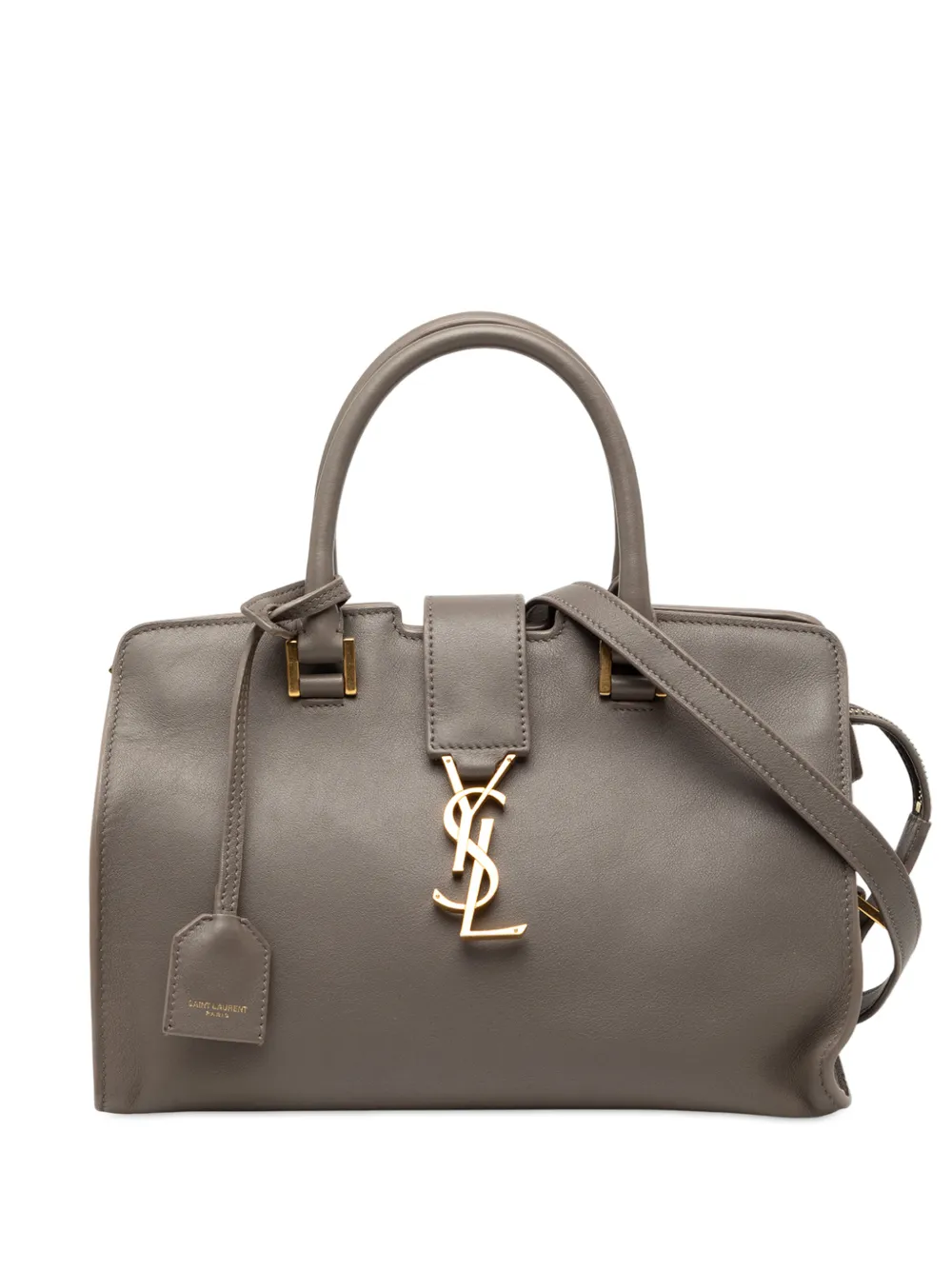 Saint Laurent Pre-Owned 2017 Baby Leather Monogram Downtown Cabas satchel - Grigio