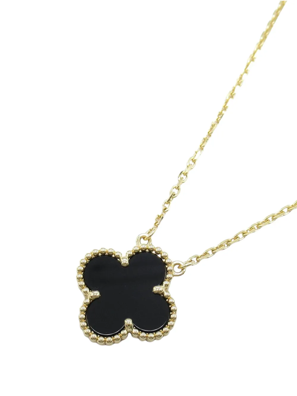  Van Cleef & Arpels Pre-owned 2020-2023 18k Yellow Gold And Onyx Vintage Alhambra Pendant Necklace - Black 
