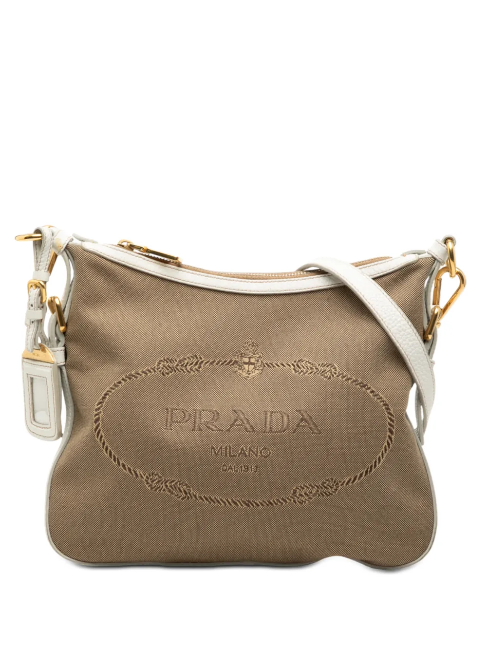 Prada Pre-Owned Borsa a tracolla Canapa in tela con logo 2000-2025 - Marrone