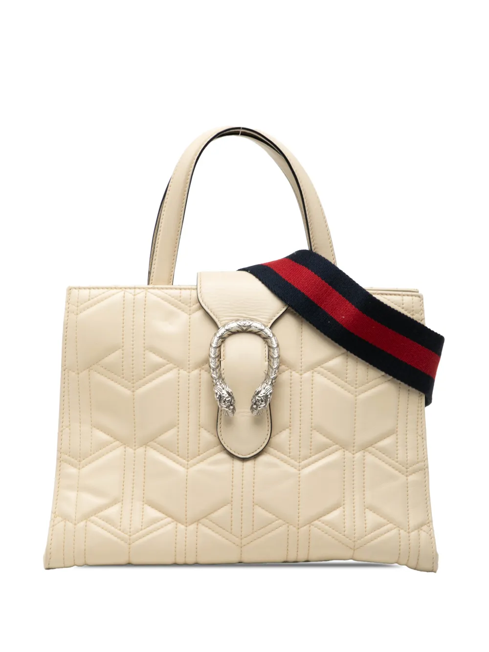 Gucci Pre-Owned Borsa passepartout Dionysus in pelle trapuntata con decorazione Web 2016-2026 - Bianco