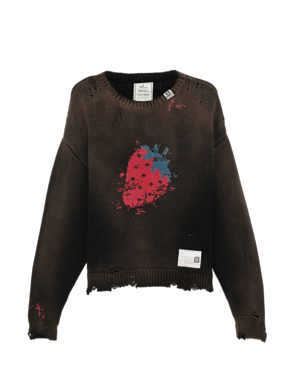 Maison MIHARA YASUHIRO distressed graphic jumper - Marrone