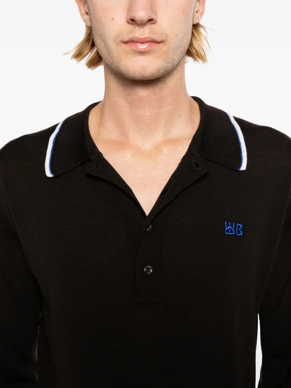 Wales Bonner x John Smedley Henry poloshirt Bruin