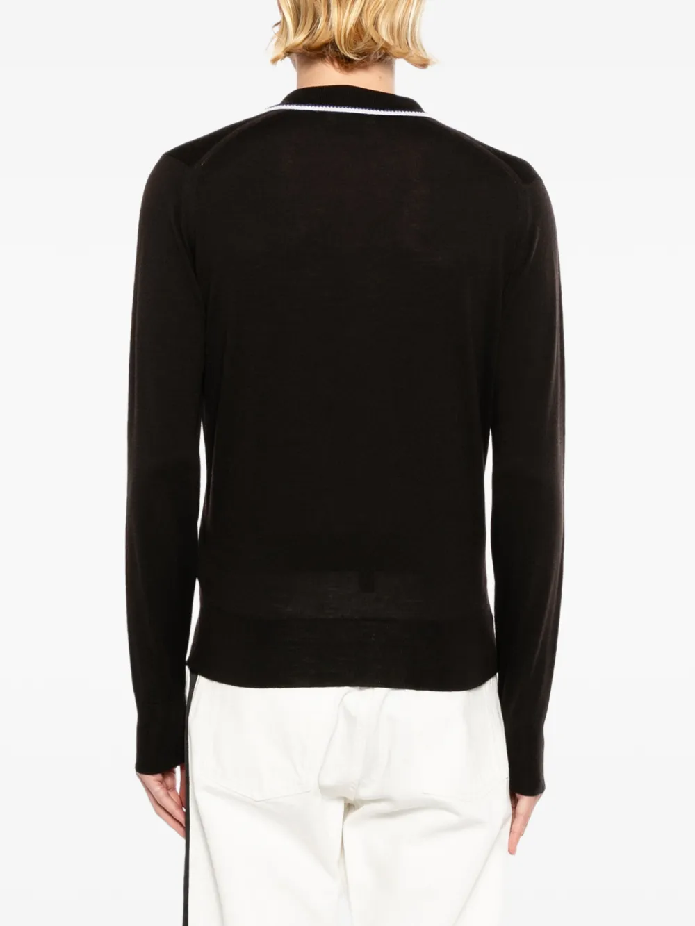 Wales Bonner x John Smedley Henry poloshirt Bruin