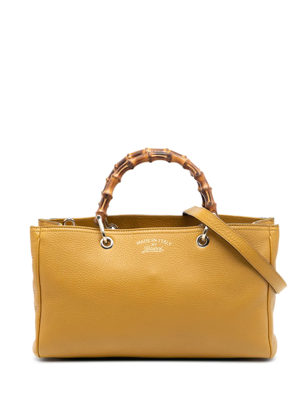 Gucci Pre-Owned 2016-2026 Medium Calfskin Bamboo Shopper satchel - Giallo