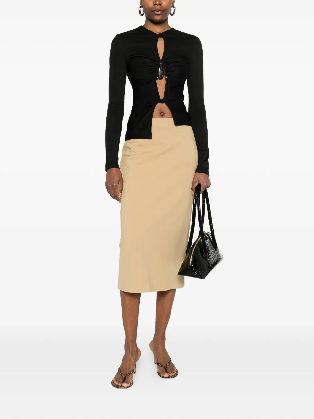 Liviana Conti A-line Midi Skirt - Neutrals 