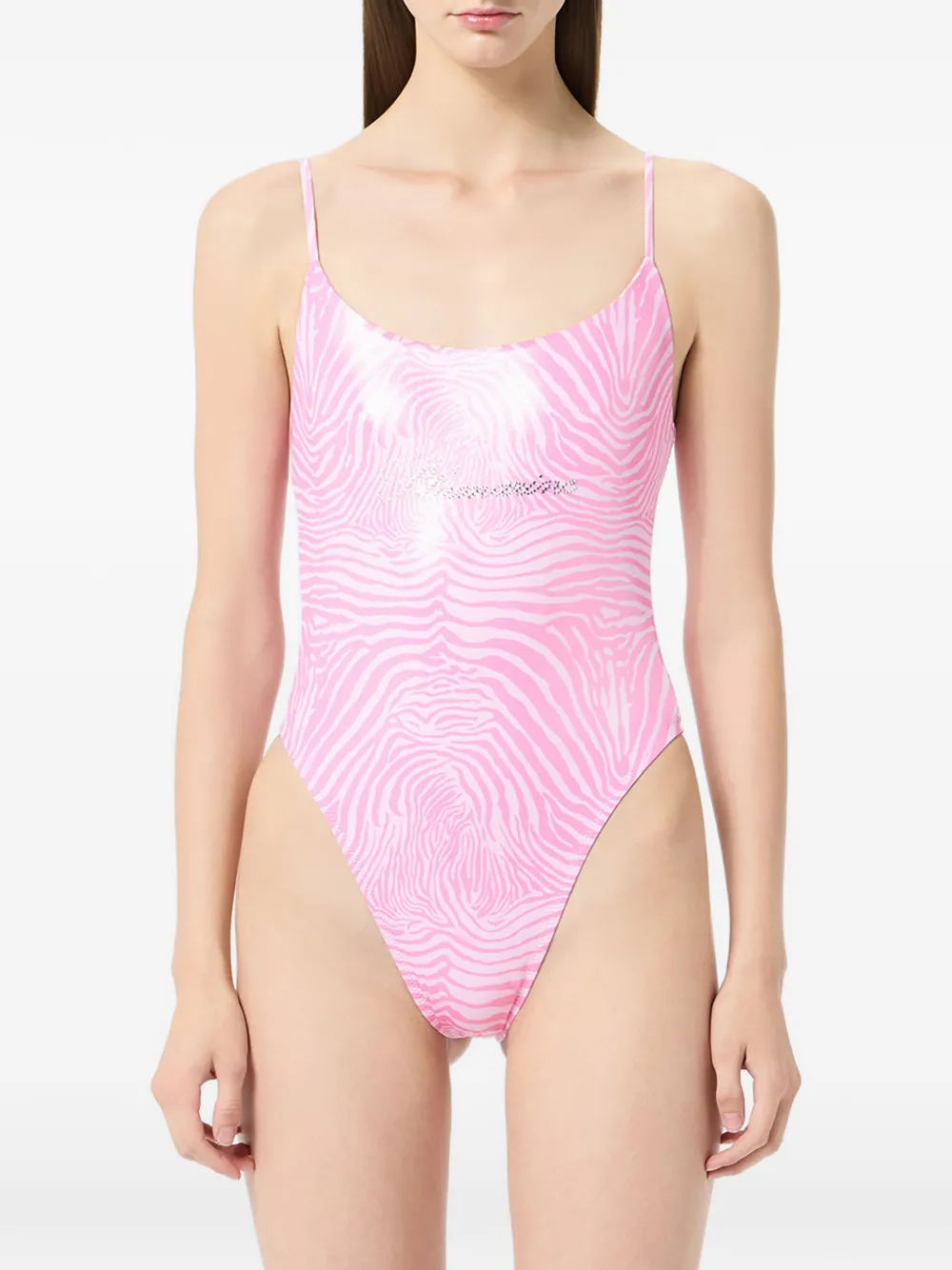 Blumarine Badpak met zebraprint Roze