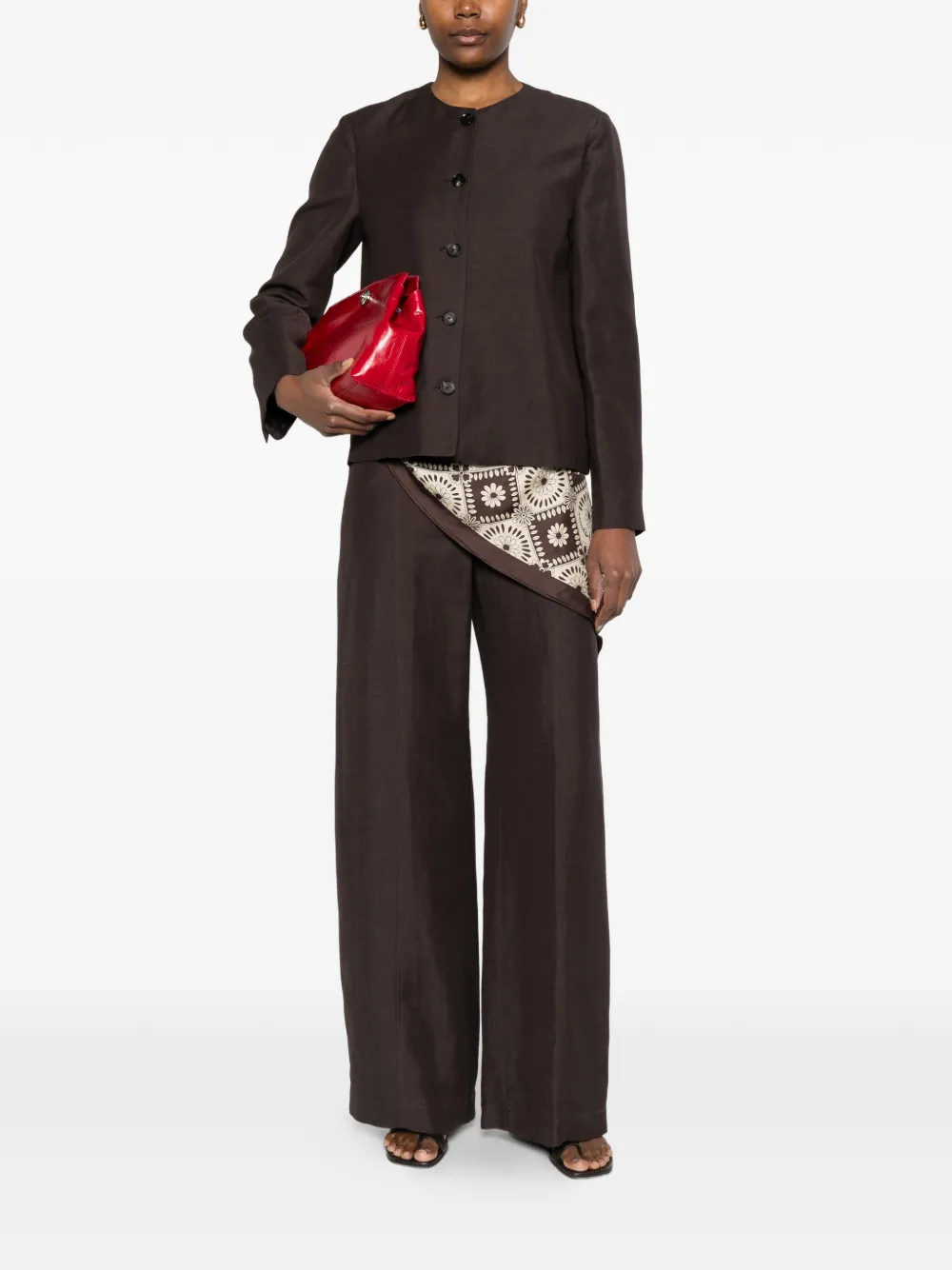  Liviana Conti Buttoned Jacket - Brown 
