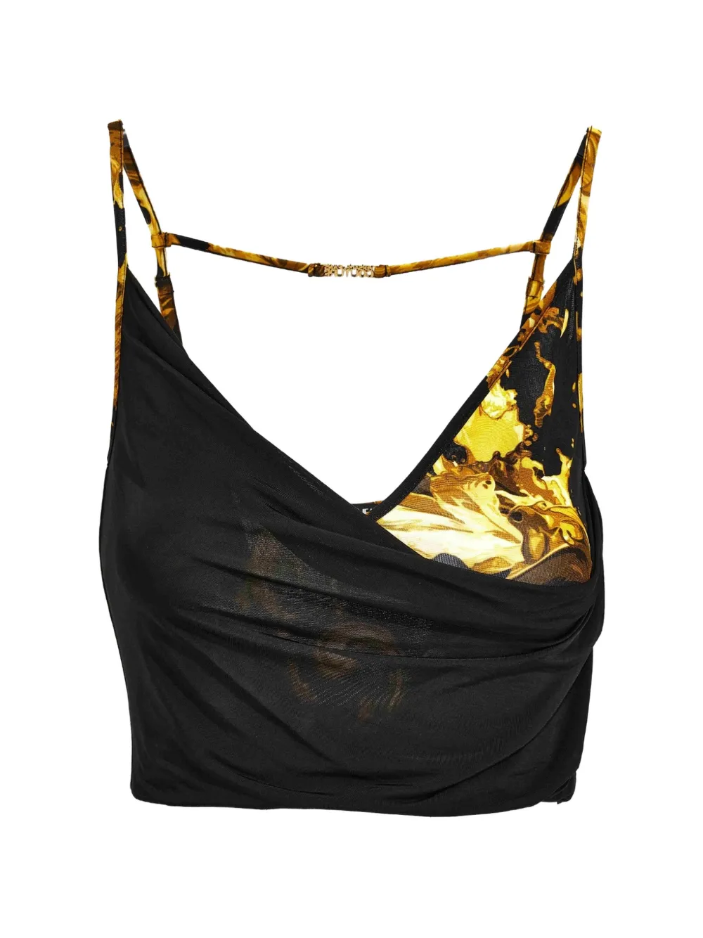 Versace Jeans Couture Drapiertes Tanktop mit Print - Schwarz
