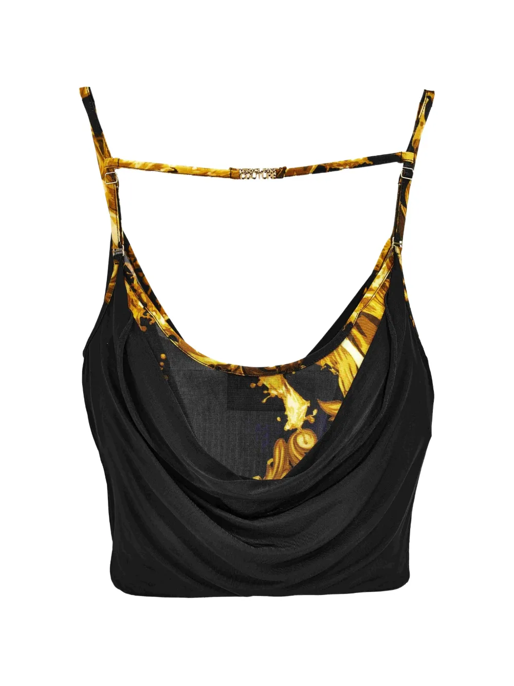Versace Jeans Couture Gedrapeerde tanktop Zwart