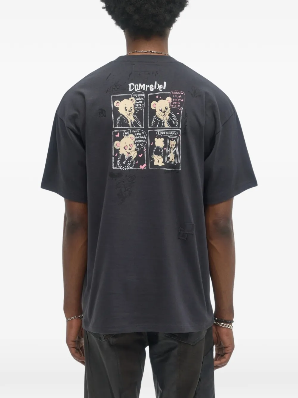 DOMREBEL Moi T-shirt met print Zwart