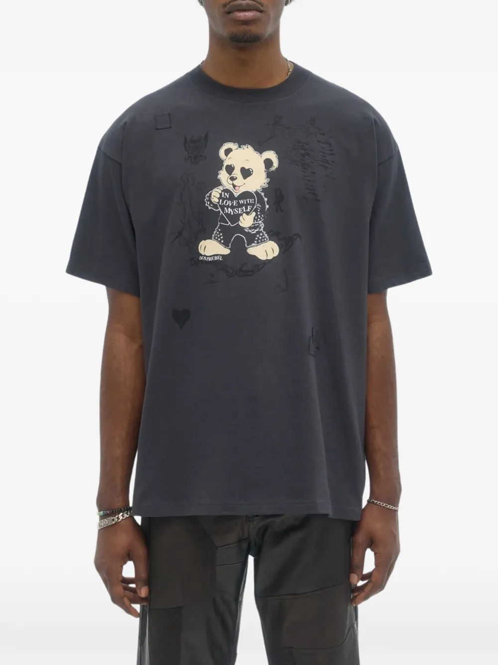 DOMREBEL Moi T-shirt met print Zwart