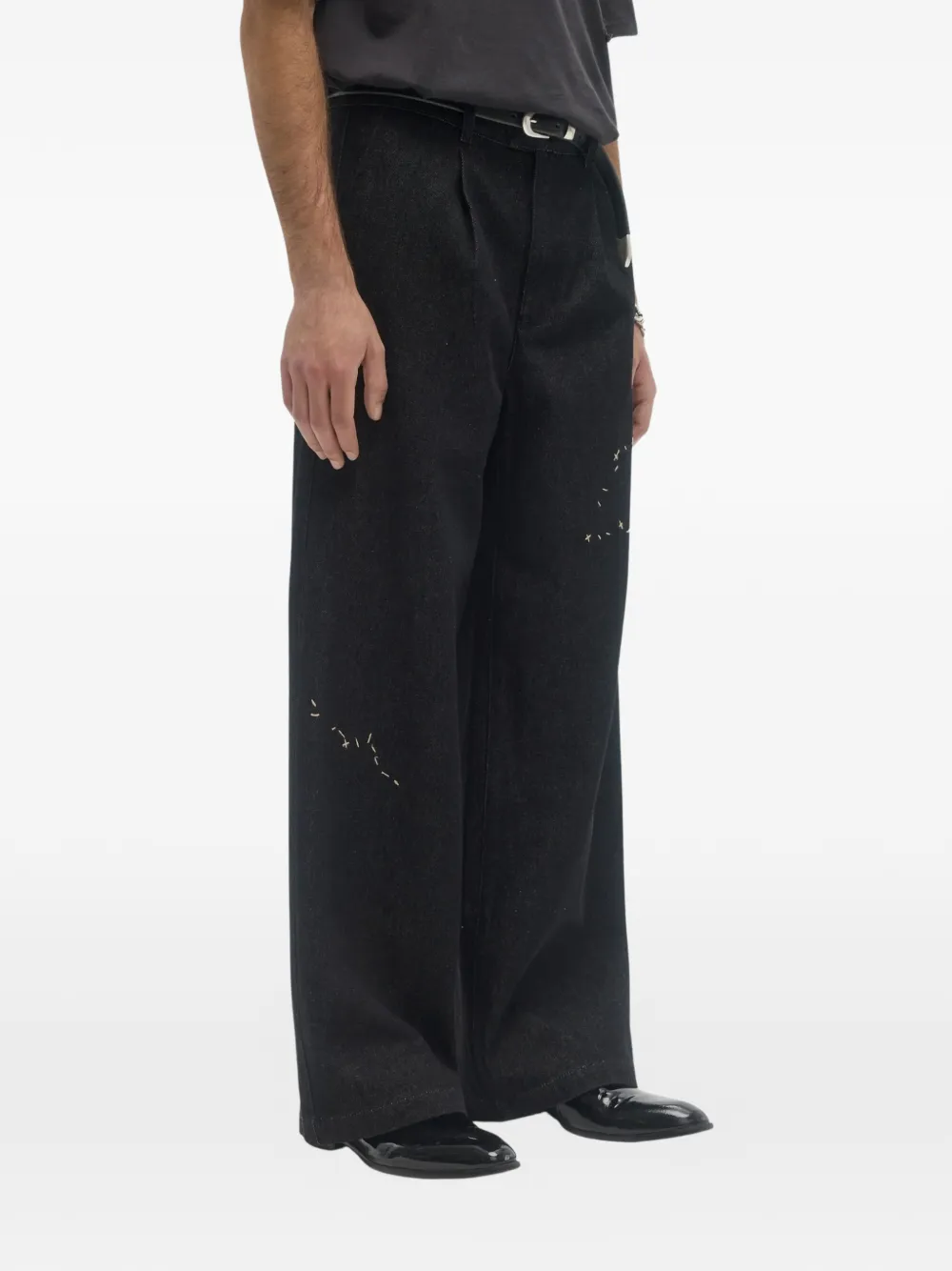 DOMREBEL Lazy geplooide jeans Zwart