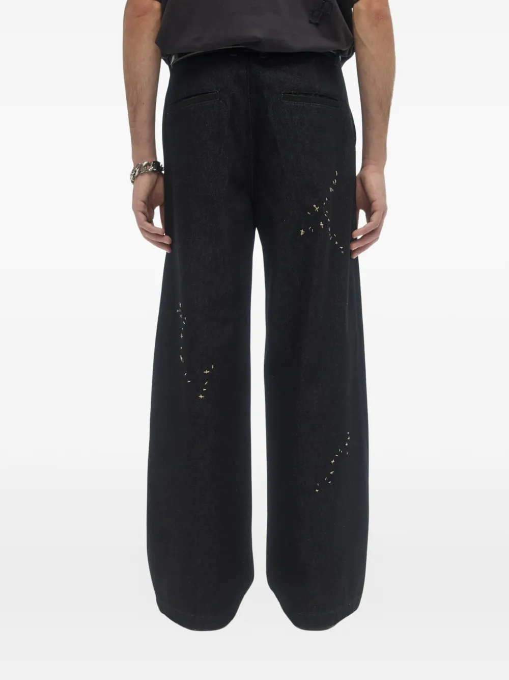 DOMREBEL Lazy geplooide jeans Zwart