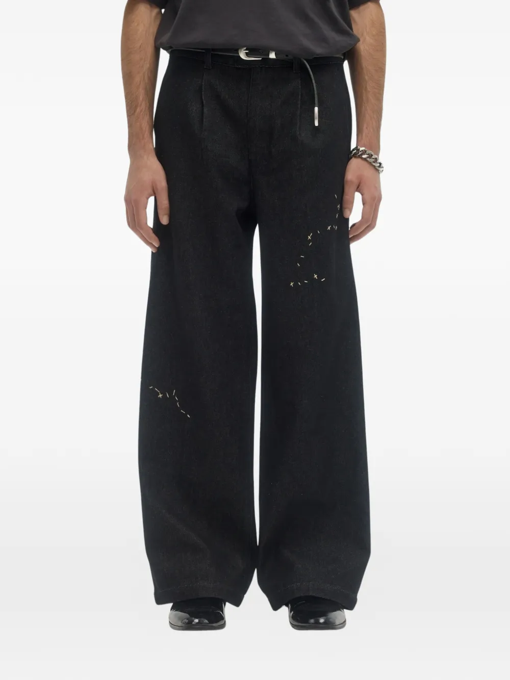 DOMREBEL Lazy geplooide jeans Zwart