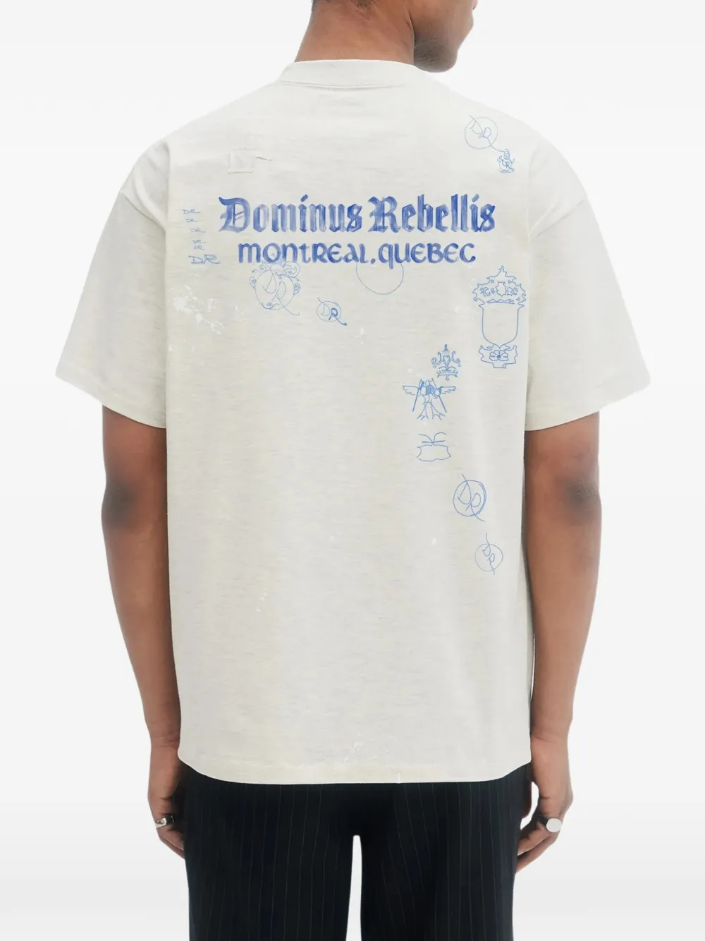 DOMREBEL Dominus Crest T-shirt met print Beige