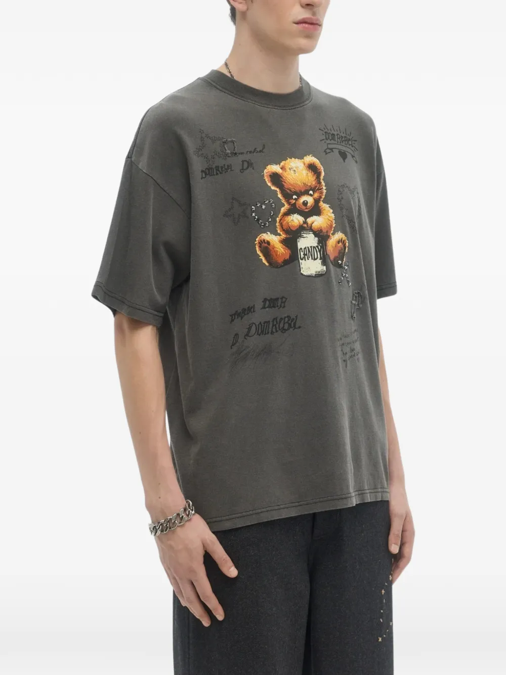 DOMREBEL Treats T-shirt met grafische print Grijs