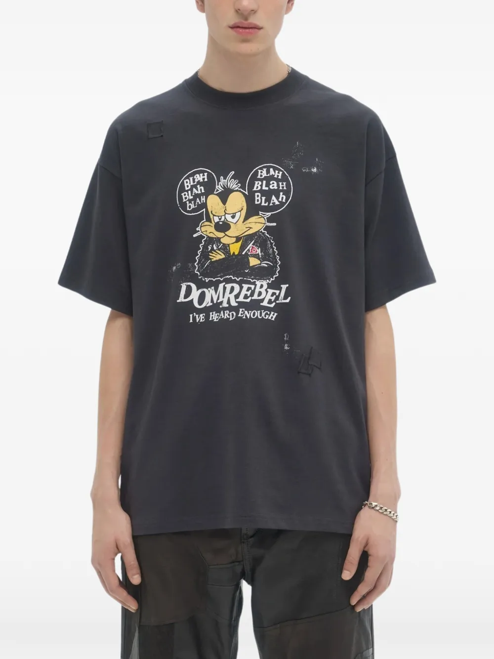 DOMREBEL Bla T-shirt met print Zwart