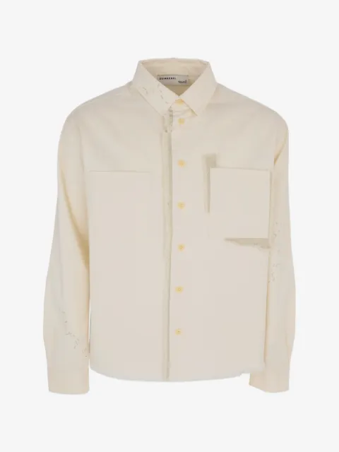 DOMREBEL Sleazer cropped frayed overshirt