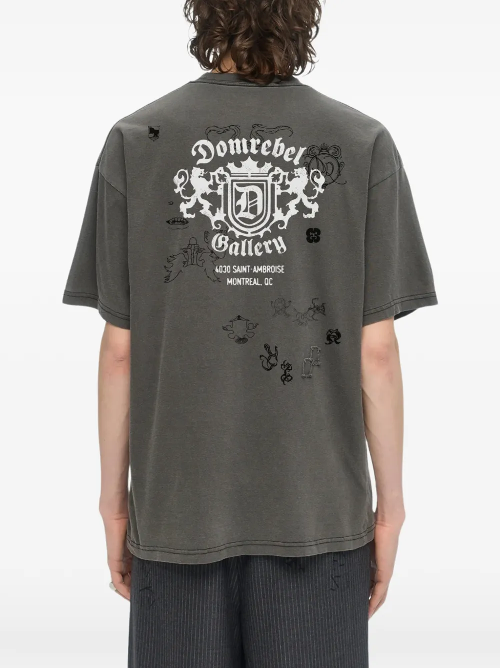 DOMREBEL T-shirt met leeuwprint Grijs