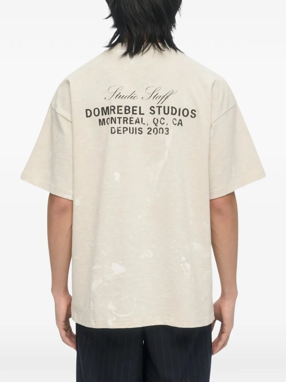 DOMREBEL Staff T-shirt met ronde hals Beige