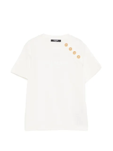 Balmain Kids ボタンディテール Tシャツ
