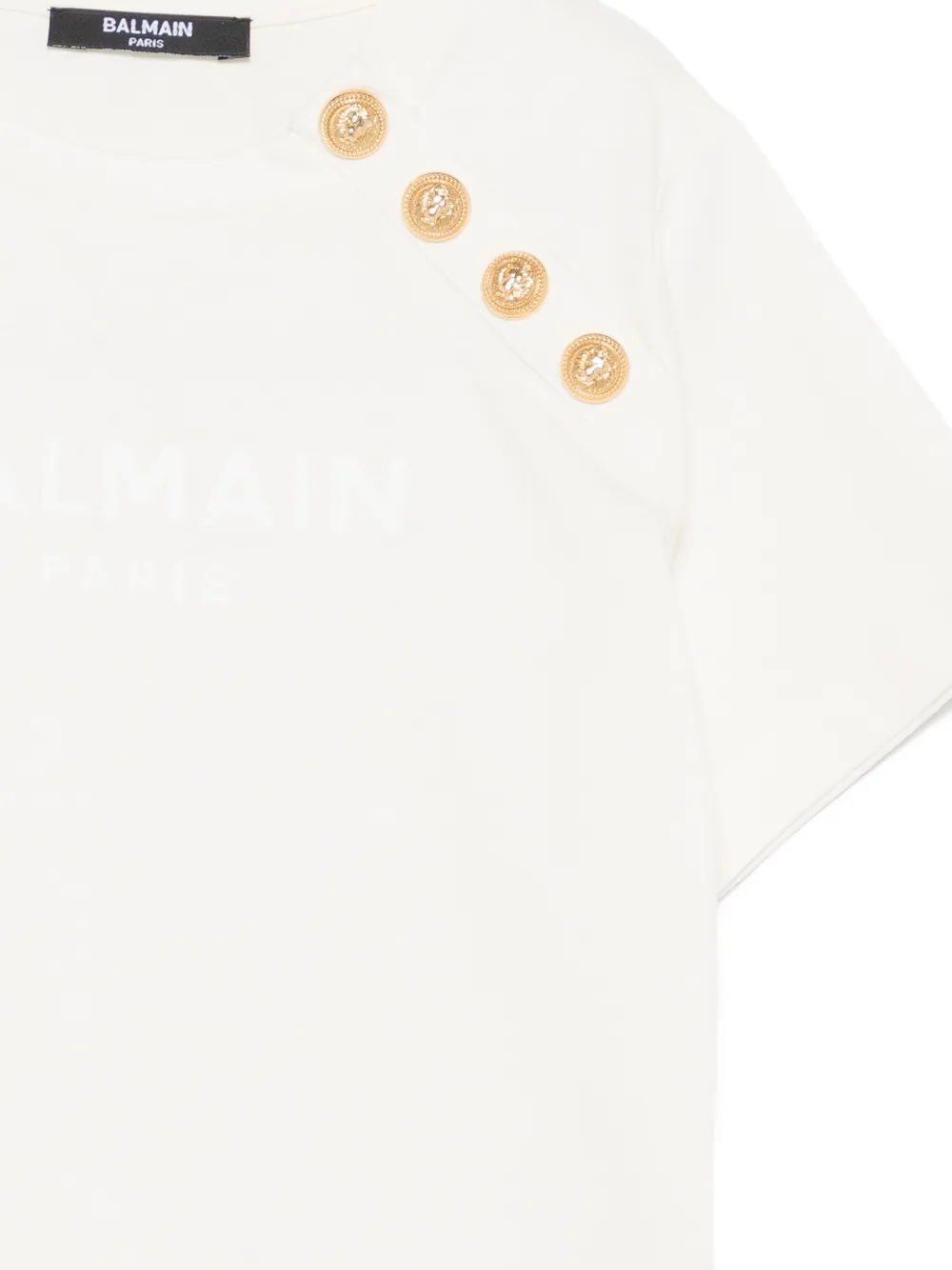  Balmain Kids Button Detail T-shirt - Neutrals 