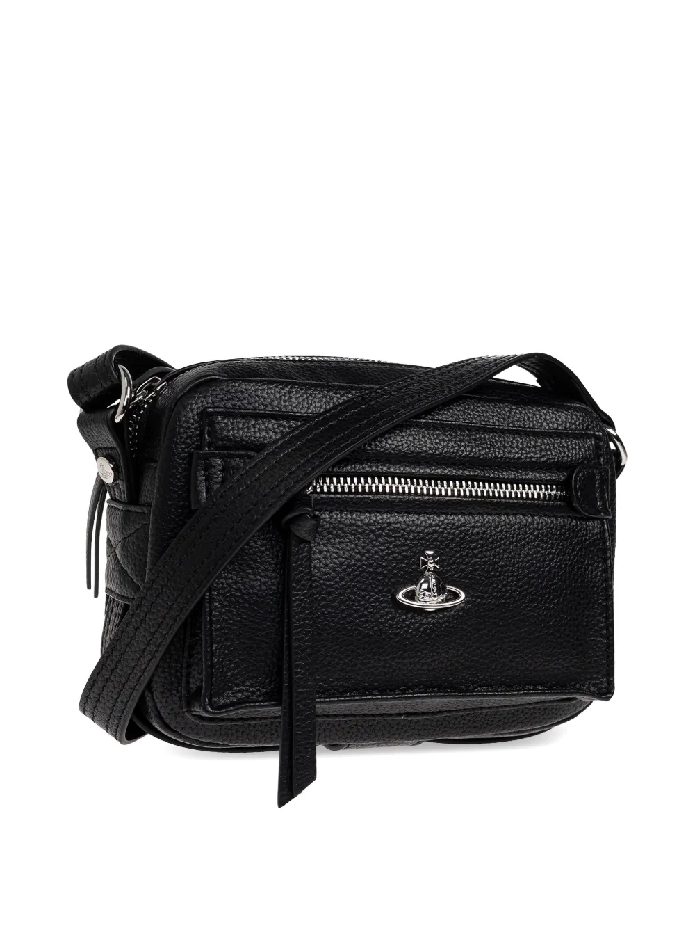 Vivienne Westwood Hannah schoudertas met rits en textuur Zwart