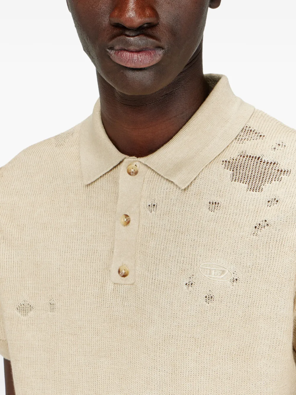 Diesel K-Danny gerafeld poloshirt met korte mouwen Beige