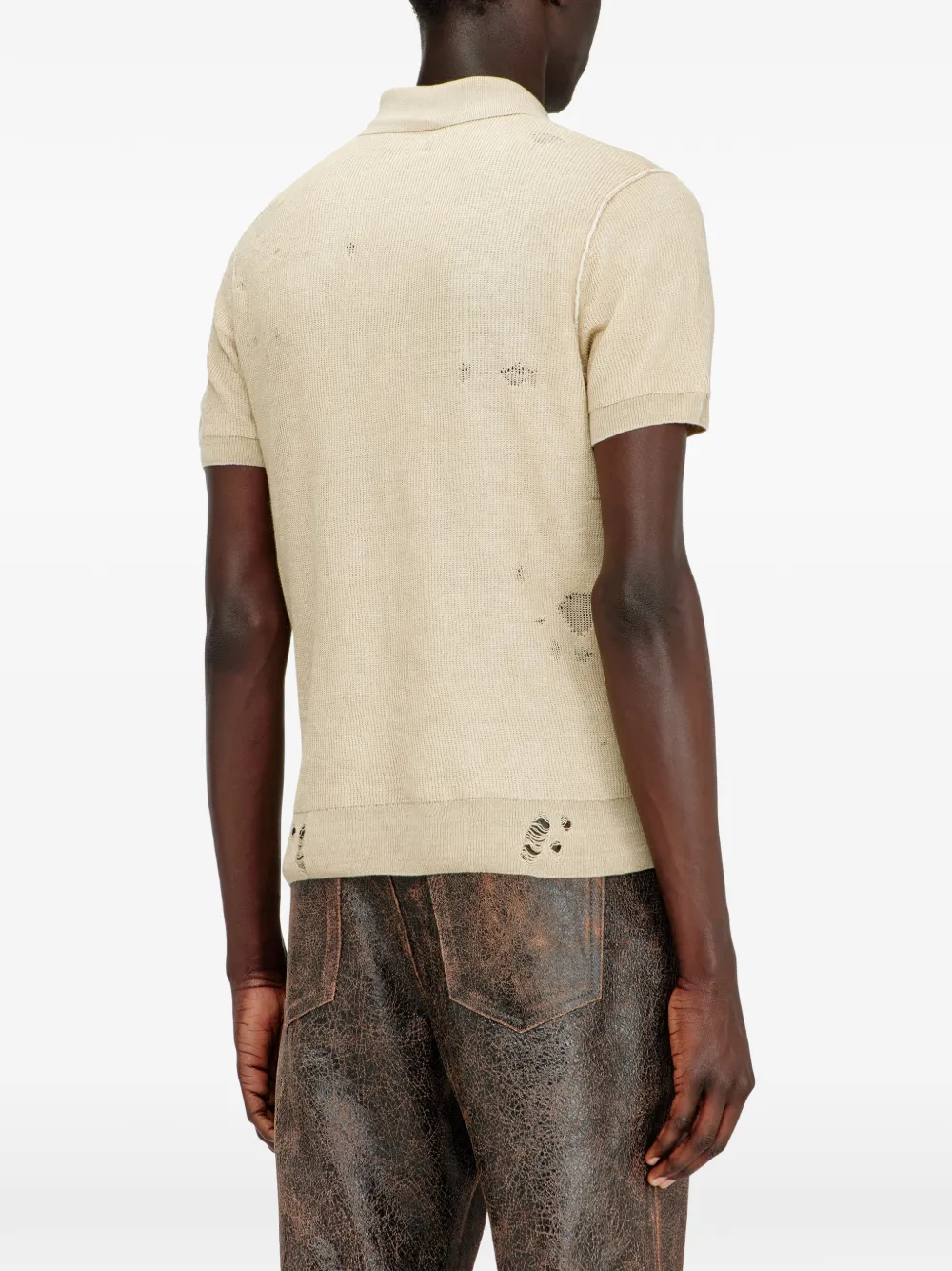 Diesel K-Danny gerafeld poloshirt met korte mouwen Beige
