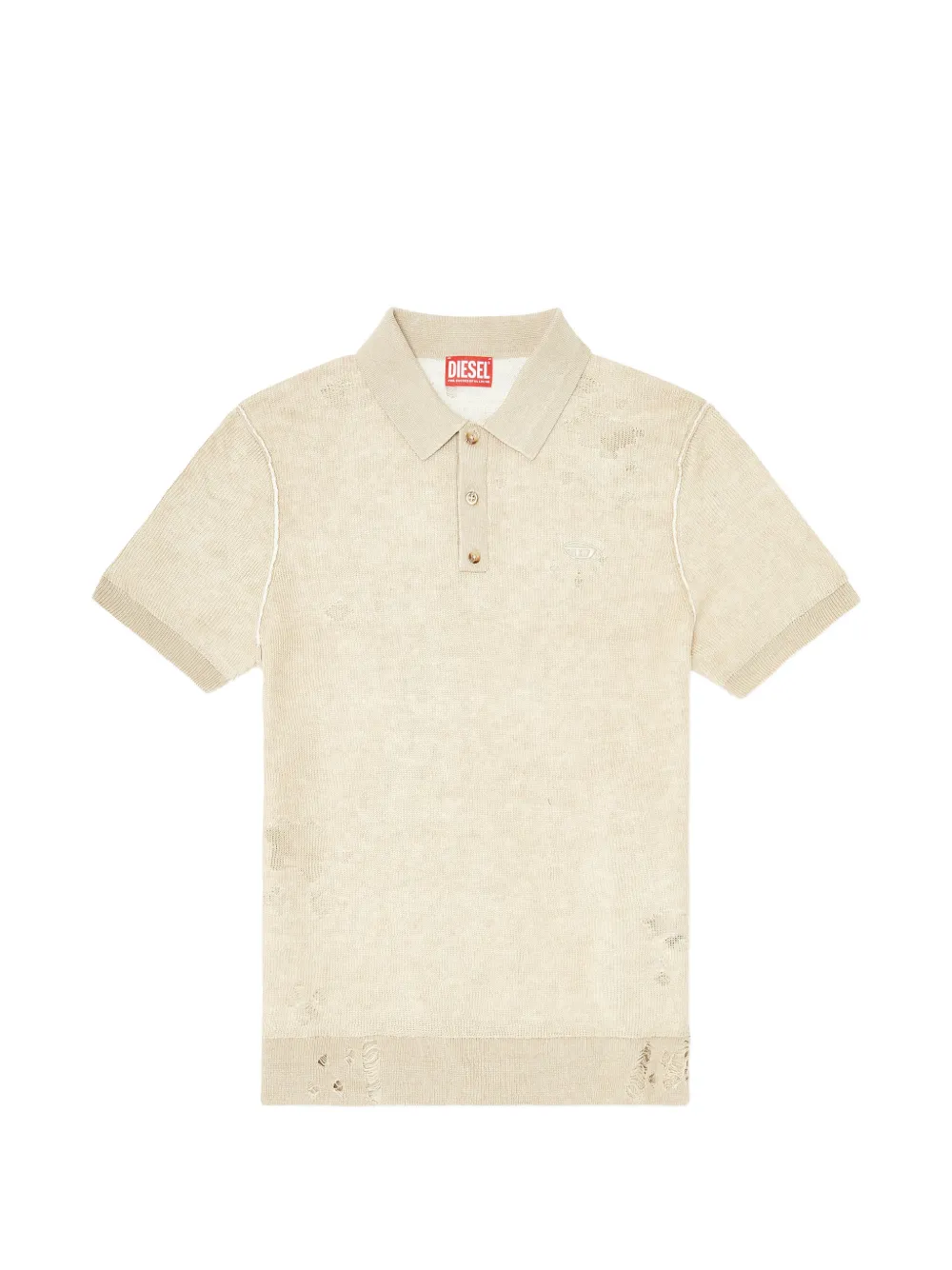 Diesel K-Danny distressed short-sleeve polo shirt - Toni neutri