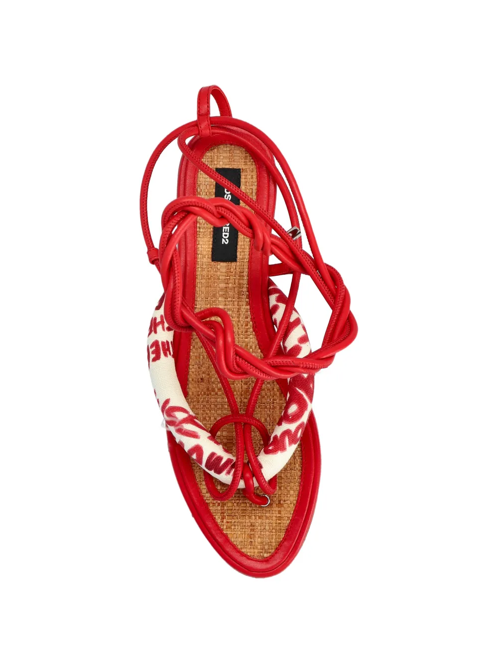 DSQUARED2 Rebel Hibiscus sandalen Rood