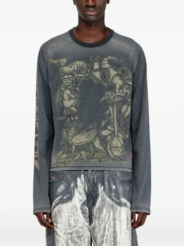 Diesel T-Jori-A グラフィック ロングTシャツ | ブラック | FARFETCH JP