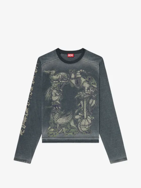 Diesel long-sleeve T-shirt with graphic motif