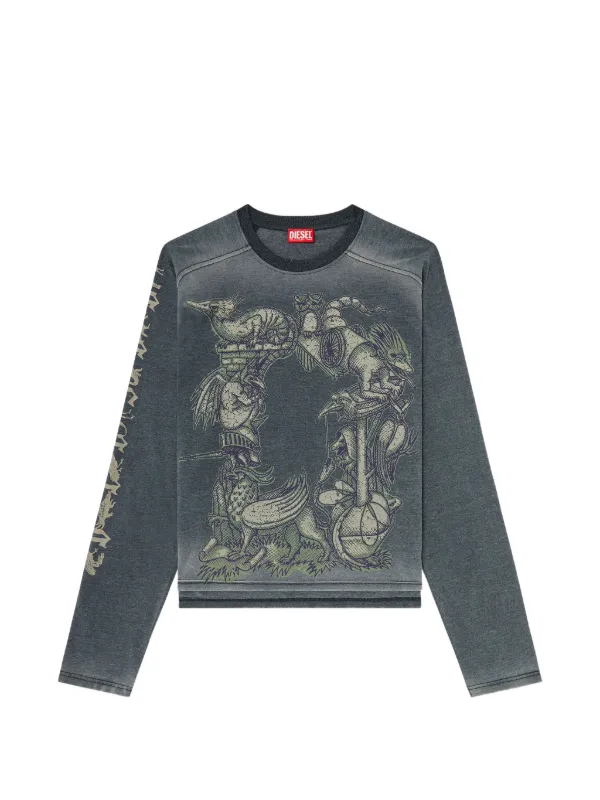 Diesel T-Jori-A グラフィック ロングTシャツ | ブラック | FARFETCH JP