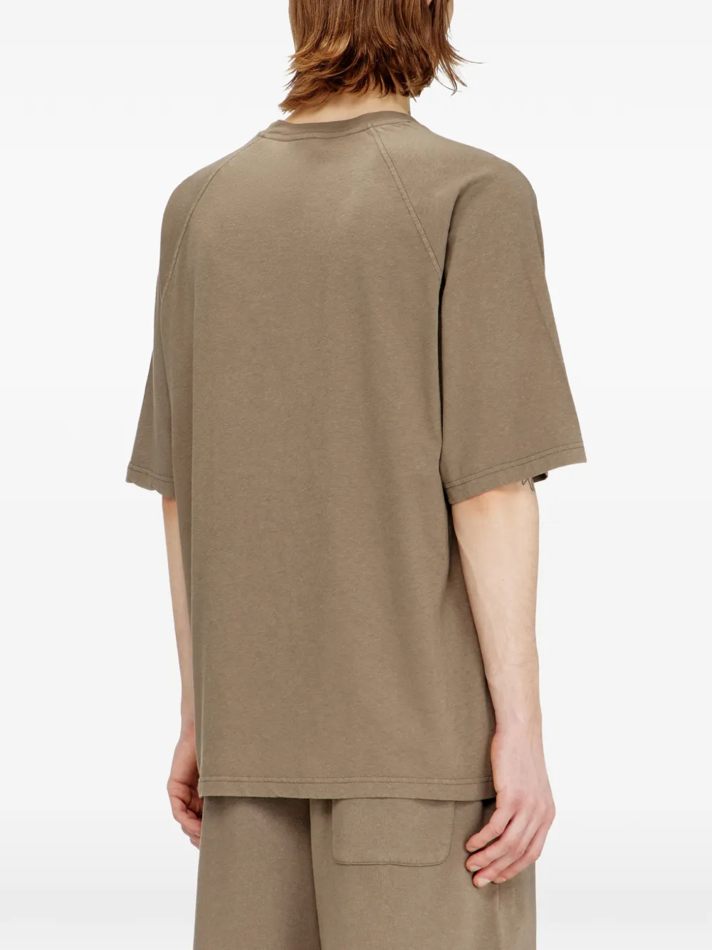Diesel T-shirt met print van katoen en hennep Beige
