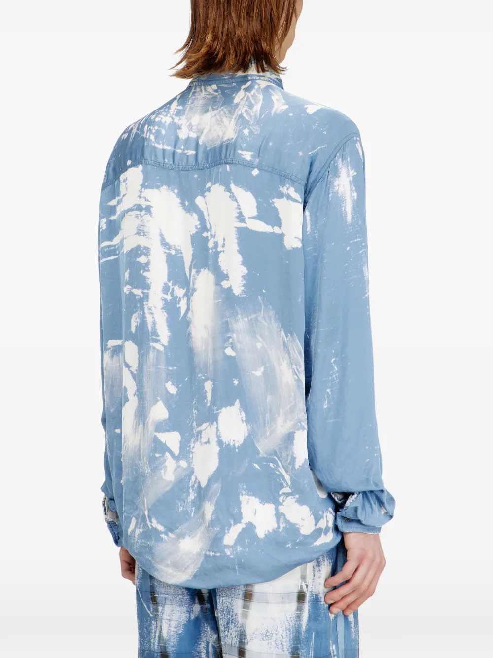 Diesel S-Ramon-Plain overhemd met zak Blauw