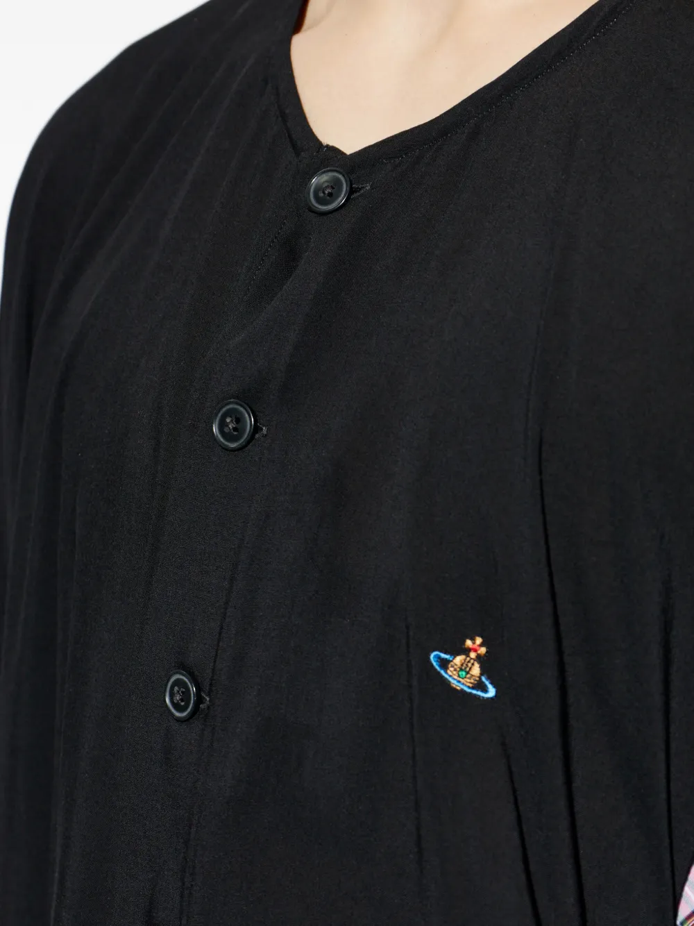 Vivienne Westwood Drunken Grandad Button Tartan Shirt | Black