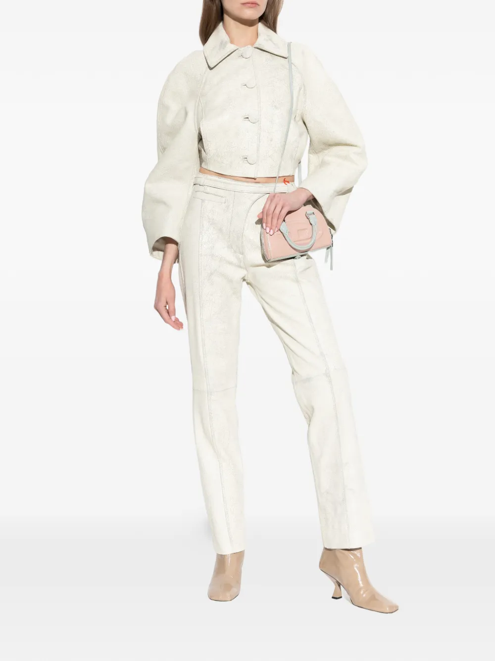  Diesel L-croc Panelled Trousers - Neutrals 