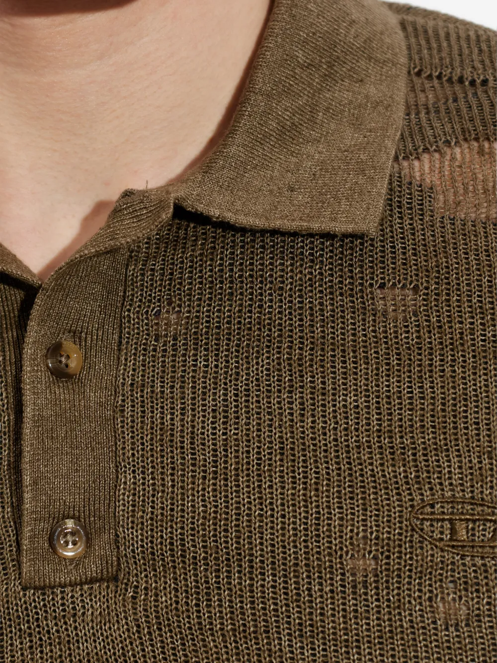 Diesel K-Danny gerafeld poloshirt Bruin